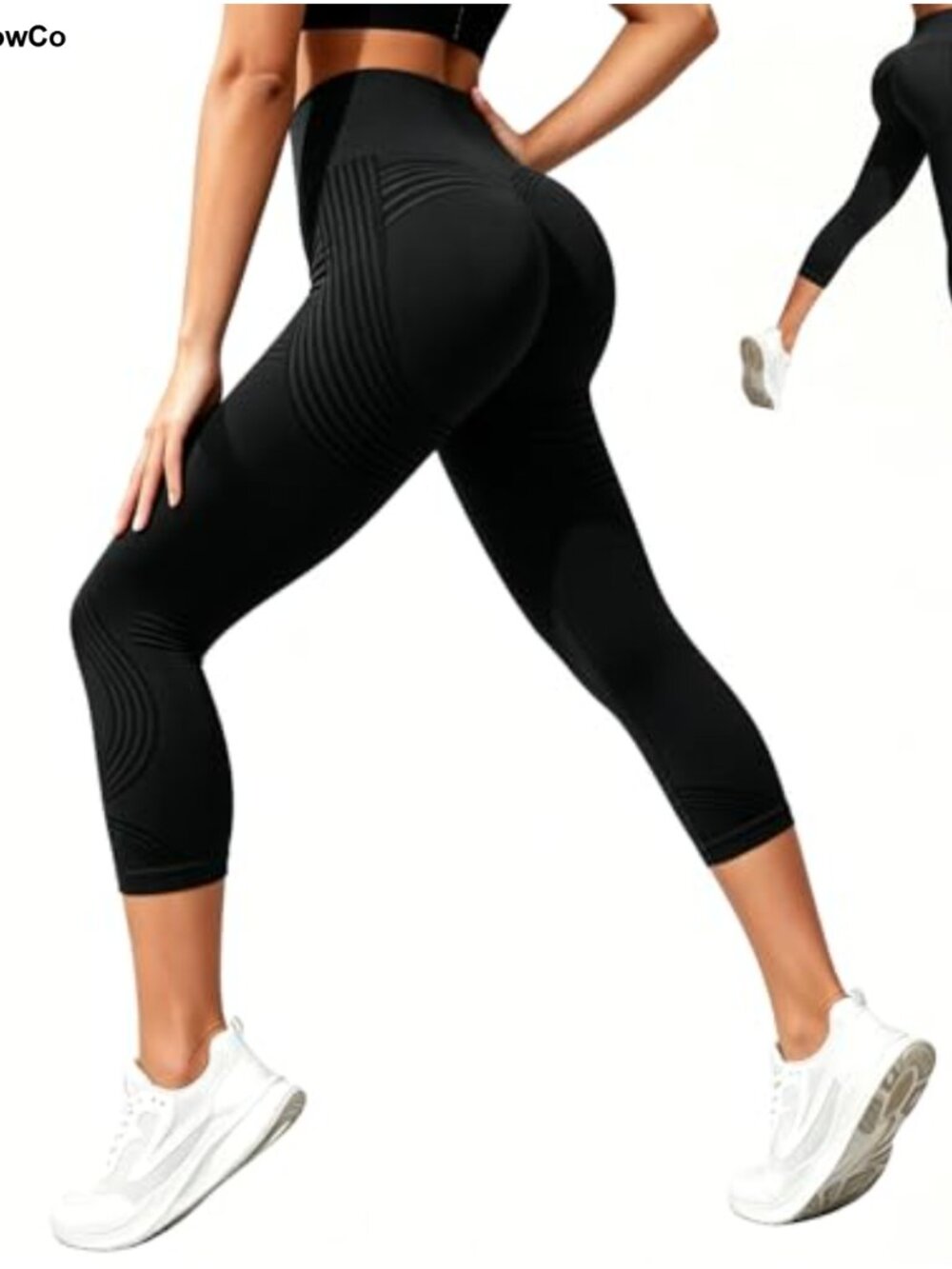 High Waist Tummy Control Capri Leggings Women 3D Butt Lift Compression Yoga